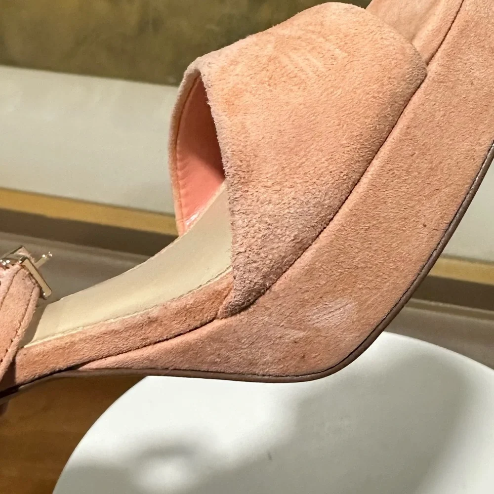 Women’s Suede Block Heel Slingback Sandal - Pink